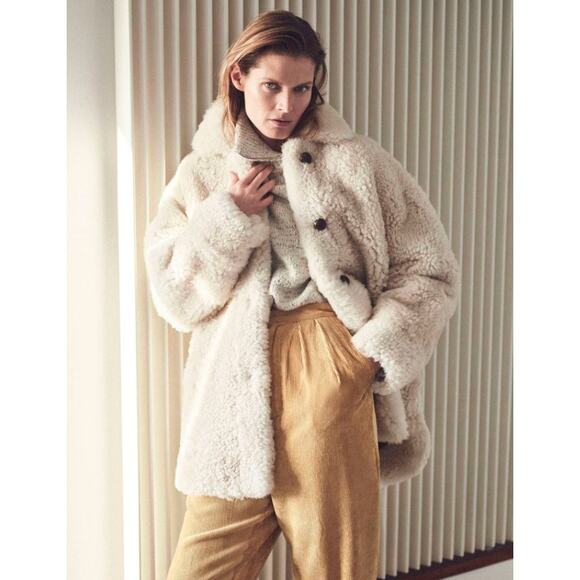 Isabel Marant 2 Fany Velvet Corduroy Pants $660 High Rise Pleated Dusty Yellow - Picture 4 of 15